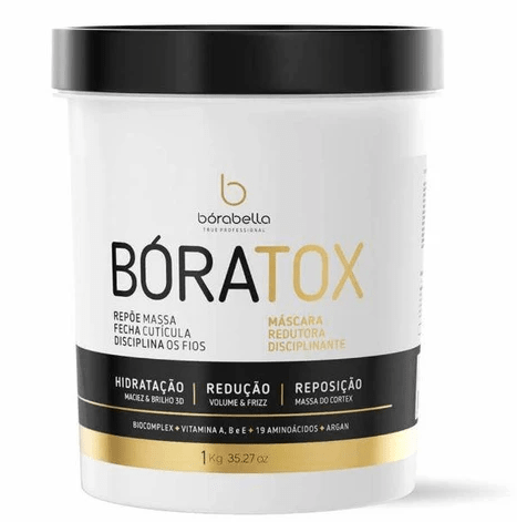 Boratox Sans Formol Botox Mass Réapprovisionnement Masque capillaire bio 1Kg - Borabella