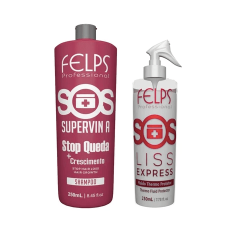 SOS Shampoo Supervin A 250ml + SOS Liss Express Fluid - Felps