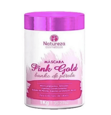 Professional Brazilian Hair Treatment Pink Gold Pearl Bath Mask 1Kg - Natureza