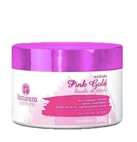 Professional Brazilian Hair Treatment Pink Gold Pearl Bath Mask 300g - Natureza